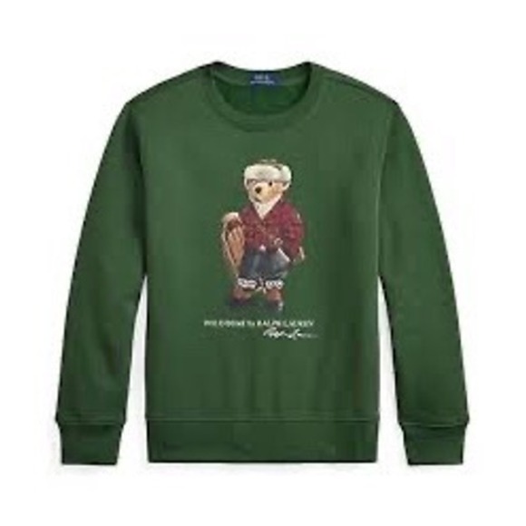 Ralph Lauren Polo Bear Green Sweatshirt | Women's Small | Cozy Classic| NWT - Picture 2 of 7